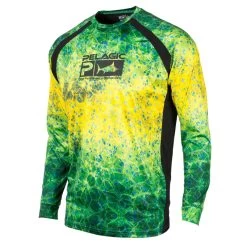 Pelagic Vaportek Performance Fishing Shirt Green Dorado
