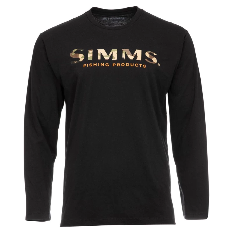 Simms Logo Shirt LS Black 1 Simms Logo Shirt LS Black
