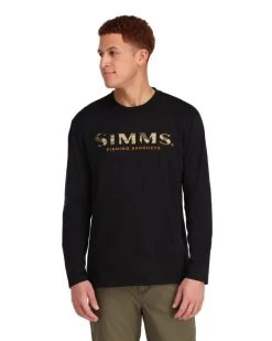 Simms Logo Shirt LS Black 6 Simms Logo Shirt LS Black -Outdoor Kleding Koopjes 13626 001 30r 3