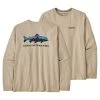 Patagonia M's L/S Home Water Trout Responsibili-Tee Oar Tan