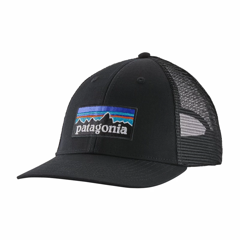 Patagonia P-6 Logo LoPro Trucker Hat Black 1 Patagonia P-6 Logo LoPro Trucker Hat Black