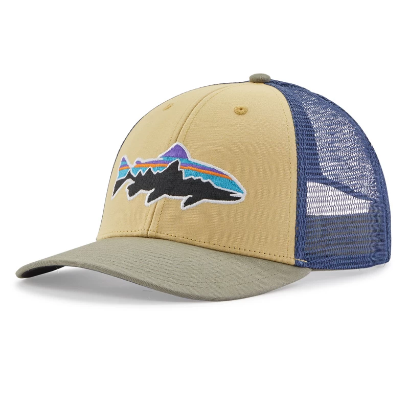 Patagonia Fitz Roy Fish LoPro Trucker Hat Sespe Tan W/Fitz Roy Trout 1 Patagonia Fitz Roy Fish LoPro Trucker Hat Sespe Tan W/Fitz Roy Trout