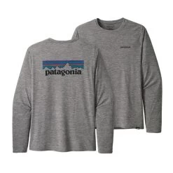 Patagonia M's LS Cap Cool Daily Graphic Shirt P-6 Logo Feather Grey