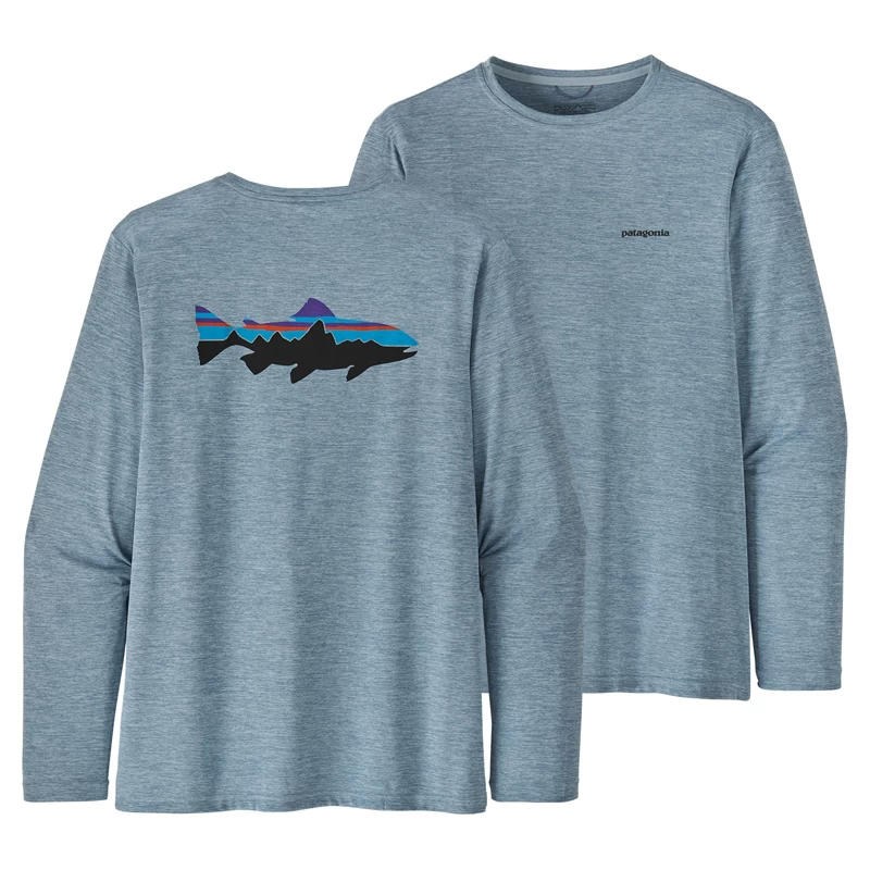 Patagonia M's L/S Cap Cool Daily Fish Graphic Shirt Fitz Roy Trout: Steam Blue X-Dye 1 Patagonia M's L/S Cap Cool Daily Fish Graphic Shirt Fitz Roy Trout: Steam Blue X-Dye