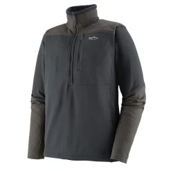 Patagonia M's L/S R1 Fitz Roy 1/4 Zip Smolder Blue
