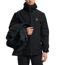 Haglöfs Eldstad 3-in-1 Mimic GTX Jacket Men True Black -Outdoor Kleding Koopjes 6050342C5020r 13