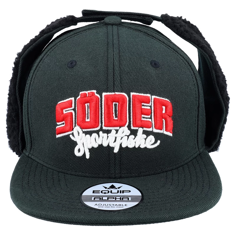 Söder Sportfiske Vintage Black Ear Flap Snapback 2 Söder Sportfiske Vintage Black Ear Flap Snapback - Afbeelding 2